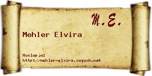 Mehler Elvira névjegykártya